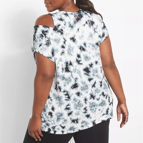 NWT Lane Bryant LIVI Cutout Tee - Tie-Dye  Size 18/20 Short Sleeve Flirty Cut - Picture 4 of 9